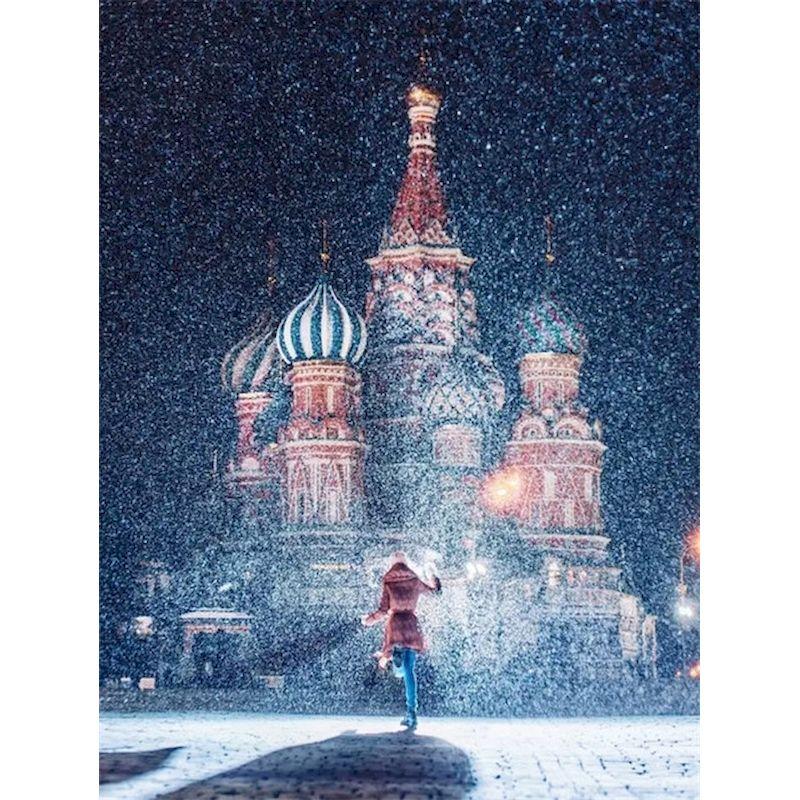 5d Elmas Sanat Boyama Kitleri Zarif Kadın Portresi Elmas Nakış Mozaik Kale Manzara Ev Dekorasyon