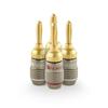Nakamichi FanLock Excel Series 24k Gold-Plated Banana Plugs, 10-18 AWG, 4mm, Speaker Amp Hi-Fi AV Receiver Quick Connectors, 4 Pcs (2 Pairs)