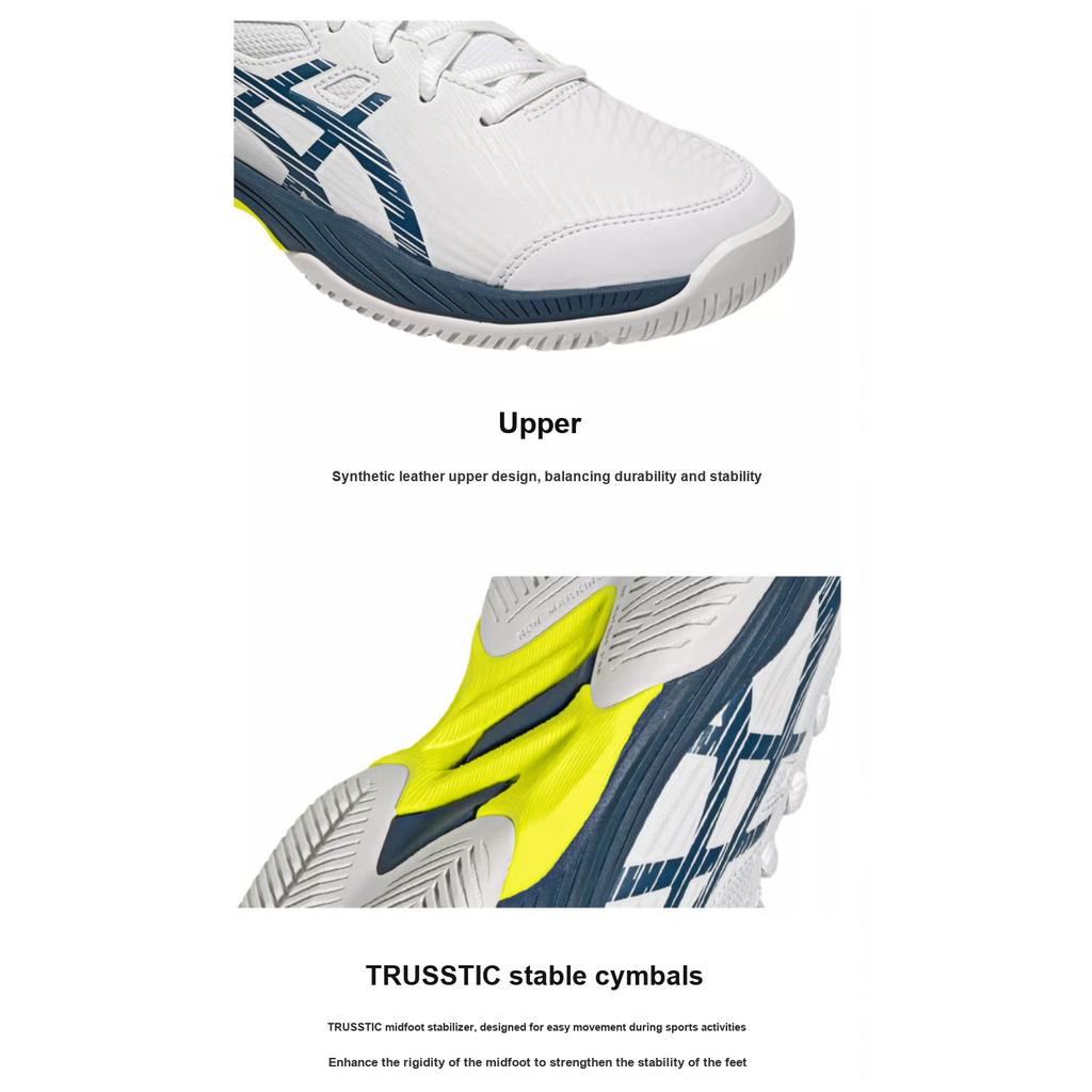 New Asics Gel Game 9 Anti Slip Wear Resistant Low Top Kids' Training Shoes White Blue Yellow Teenagers 1044A052-104