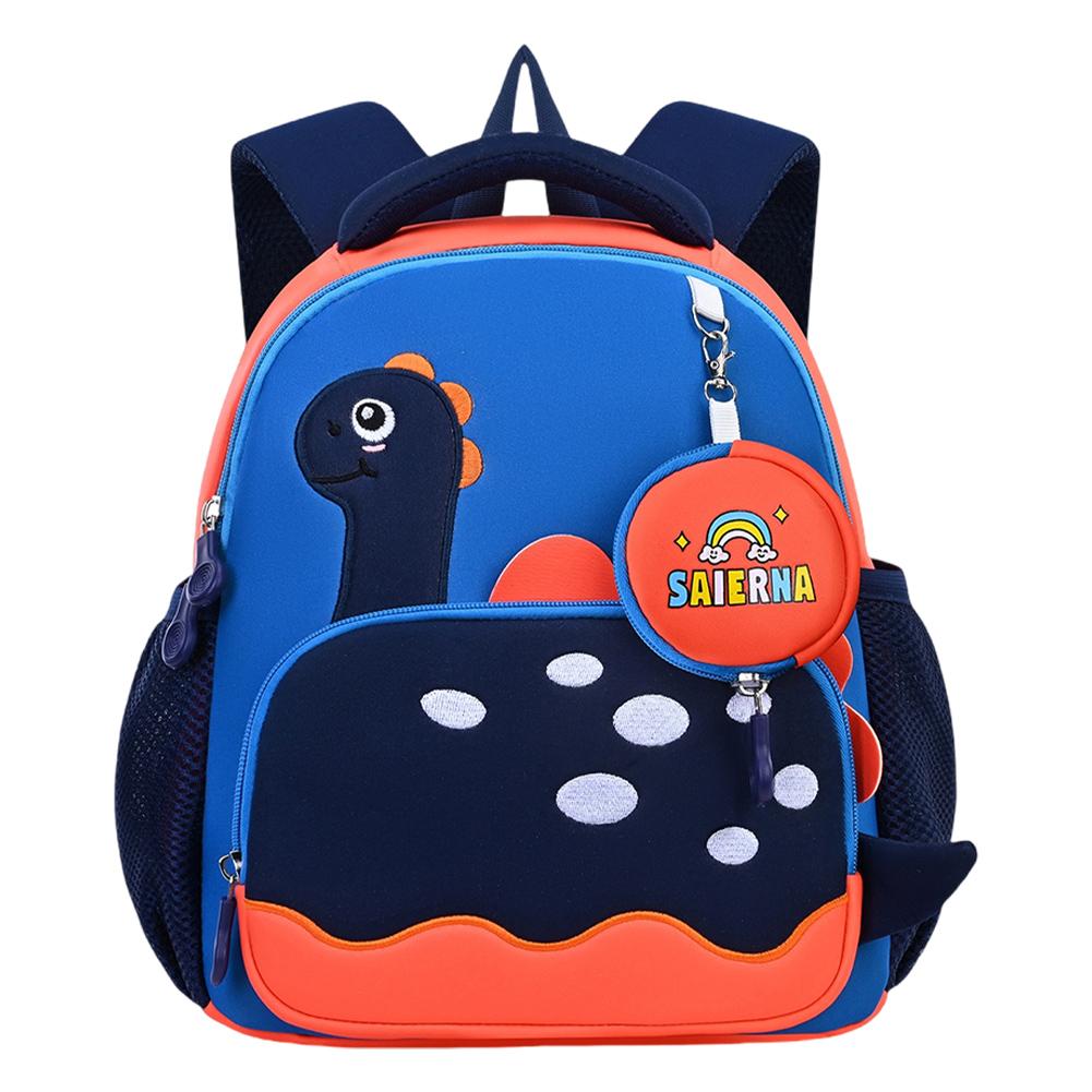 3D Dinosaur Cute Backpack Large Capacity Casual Bookbag Multi Pocket Soft Back Pad Rucksack Travel Backpack with Matching Clutch