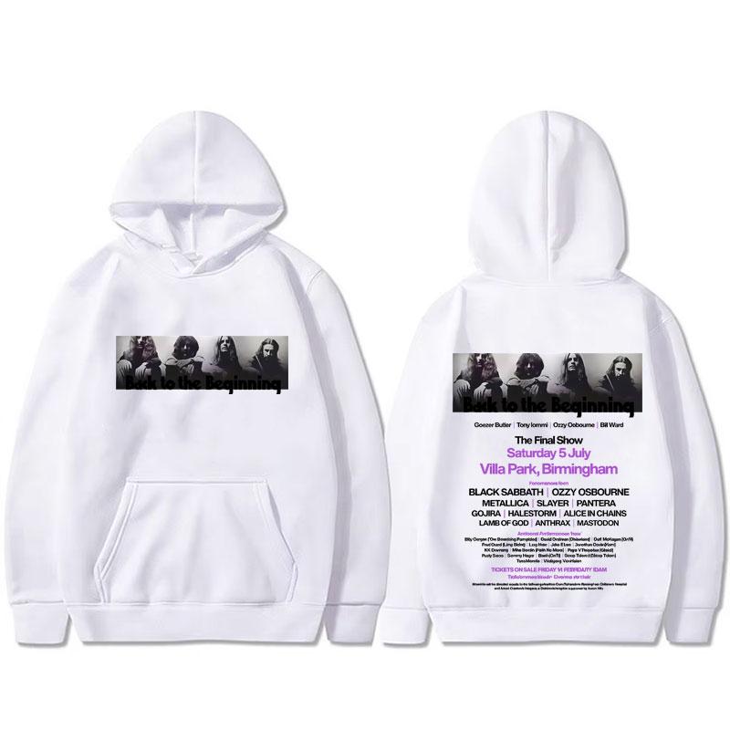 Heavy Metal Rock Band Black Sabbath and Ozzy Osbourne Back To The Beginning Vintage Hoodie Men Women Classic Casual Sweatshirt