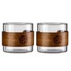Insulated Borosilicate Glass Tea Cup with Walnut Wood Ring – Small, Multi-use for Home and Guests
