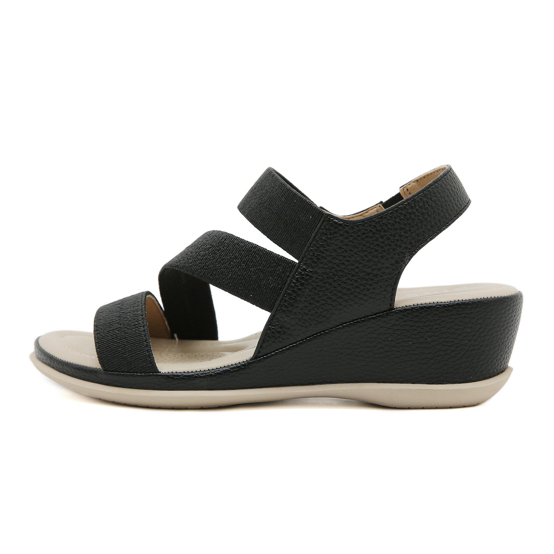 

Q год летние новые резиновые сандалии для отдыха на открытом воздухе простые скошенные каблуки для пляжа женские 42 чёрный