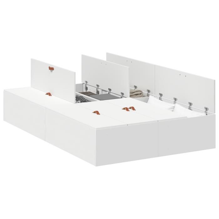 Cadre de lit de rangement vidaXL Blanc 120x190 cm 3335421