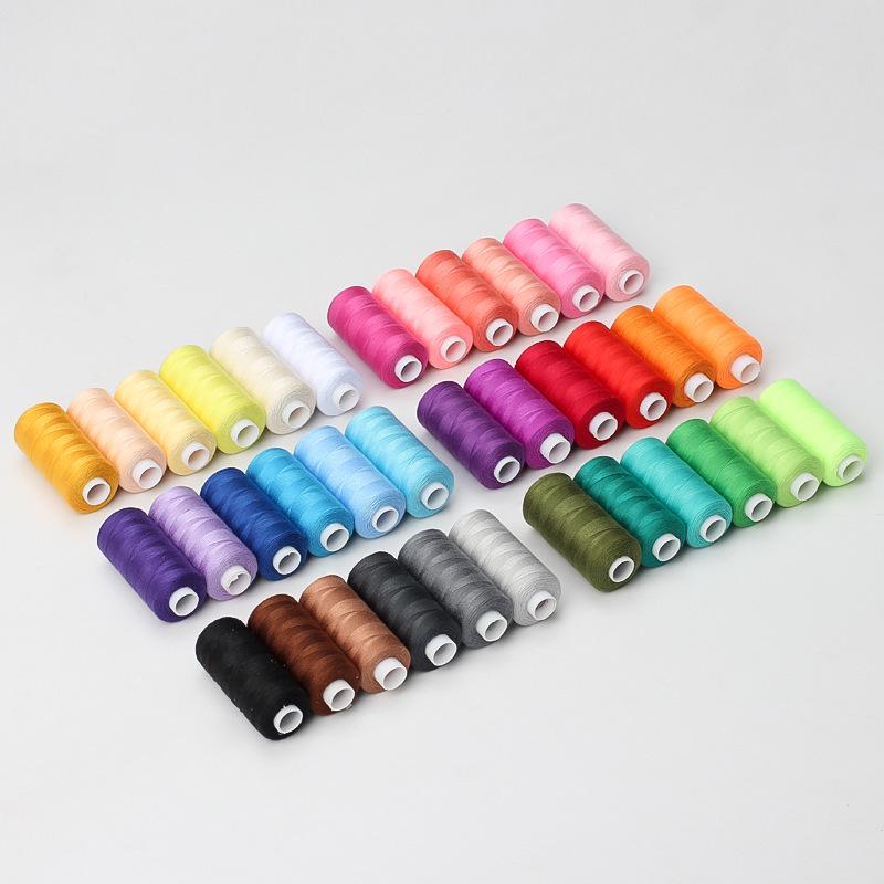 36-Color Polyester DIY Sewing Thread Set - 400 Yards with Bobbins