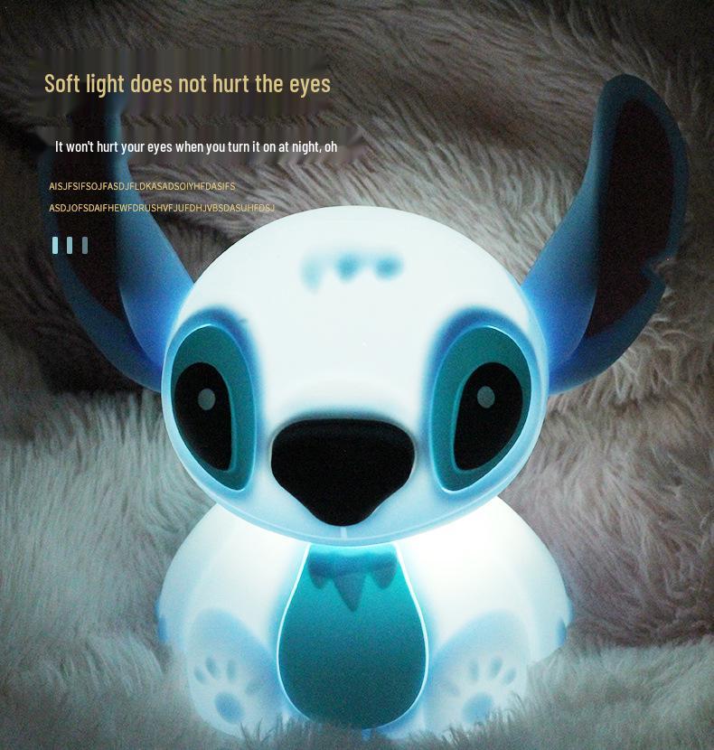 Stitch Cartoon Silicone Night Light - Eye-Friendly Bedside Decor & Birthday Gift