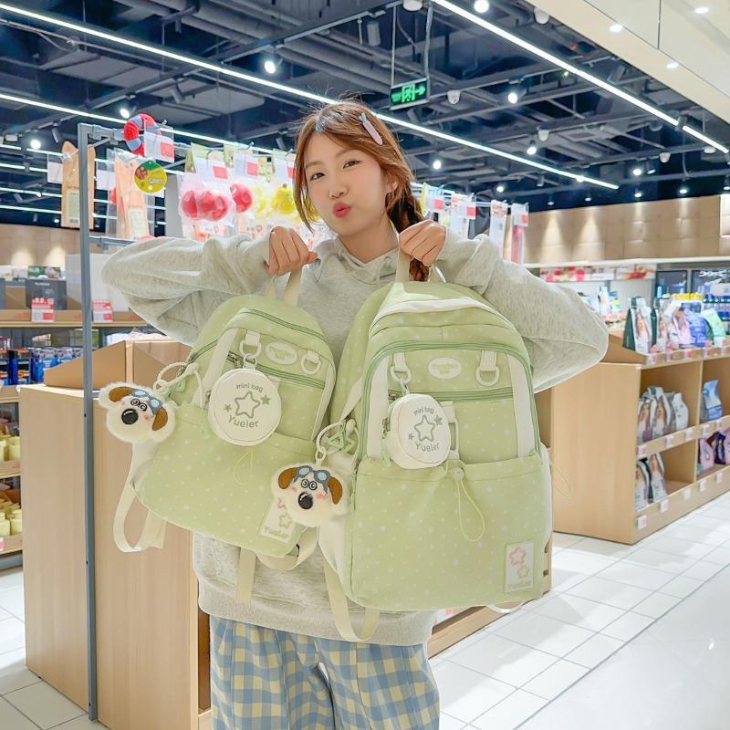 Japanese Ins Wind Star Backpack High Value Sweet Girl Backpack Large Capacity Light Student Backpack