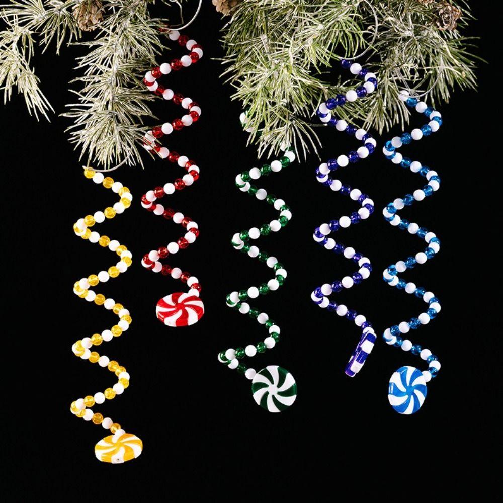 PVC Lollipop Christmas Decoration Twisted Cane DIY Christmas Tree Ornament Lollipop Design Festive Tree Decor for 2PCS