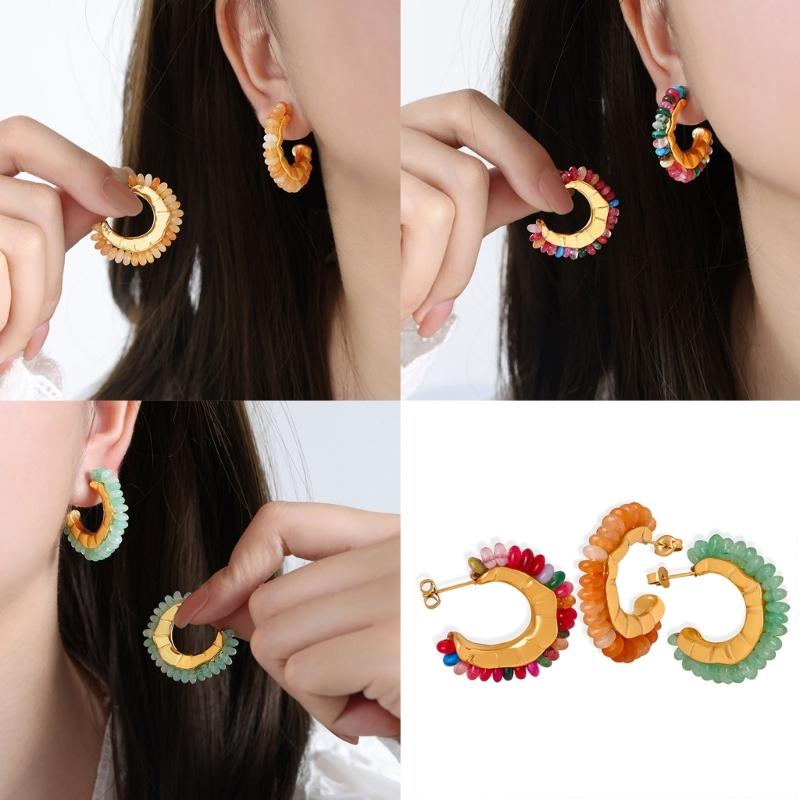 Vintage Ästhetische Ohrringe Mehrfarbige Ohrringe Raffinierte Ohrringe Ohrstecker Geeignet für Modebewusste Frauen Geschenk