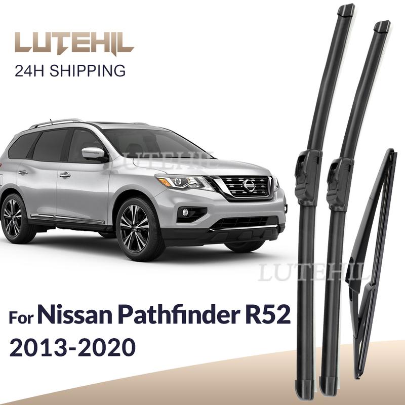 For Nissan Pathfinder R52 2013- 2014 2015 2016 Wiper Front&Rear Wiper Blades Windshield Windscreen Window Brushes 26 17 12 Nissan Pathfinder