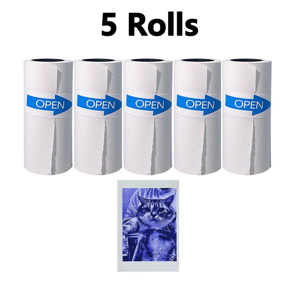 Fargeutskrift Termisk Skriver- Print Pods Mini Skriver, Termisk Utskriftsmaskin Fotomaker med Ruller Fargepapir, for Memo, Bilder