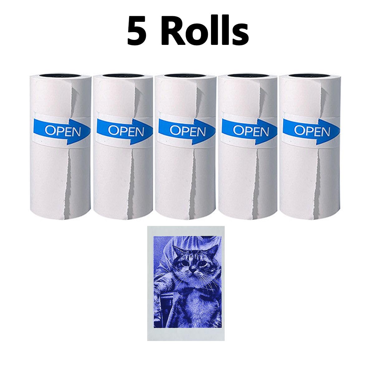 

Термопринтер для кольорового друку – міні-принтер Print Pods, термодрукарська машина Photo Maker із рулонами кольорового паперу, для пам’яток, фотографій 5Rolls Blue Paper колір морської хвилі