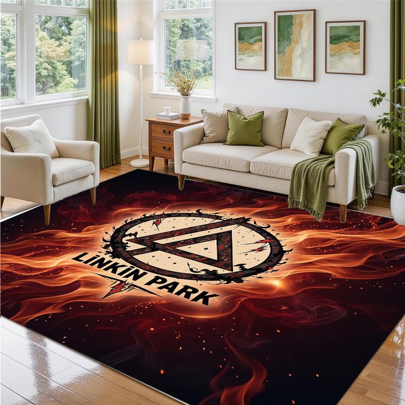 Linkin Park Design Crystal Velvet Rug Soft Decorative Mat for Bedroom Entrance
