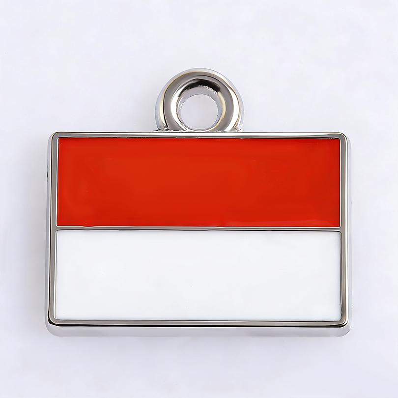 

5pcs/Lot Different Countries Flags Enamel Charms For Jewelry Making Supplies Rectangle Silver Color Pendants Handmade Materials