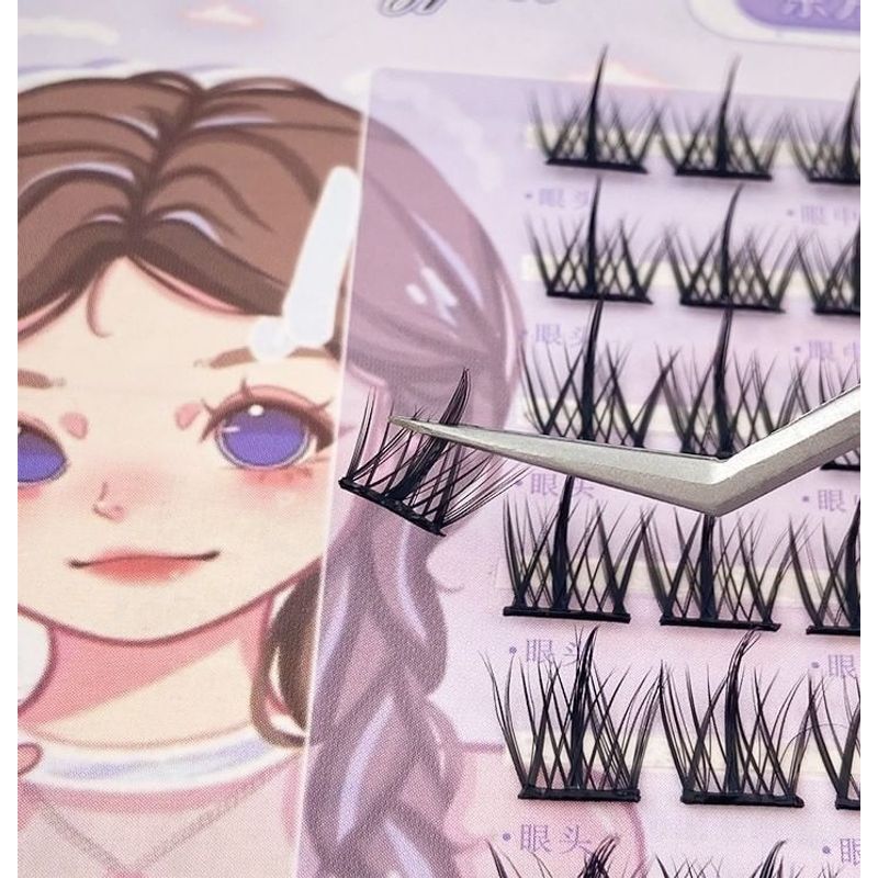 Lactacia - False Eyelashes Clusters with Tweezers