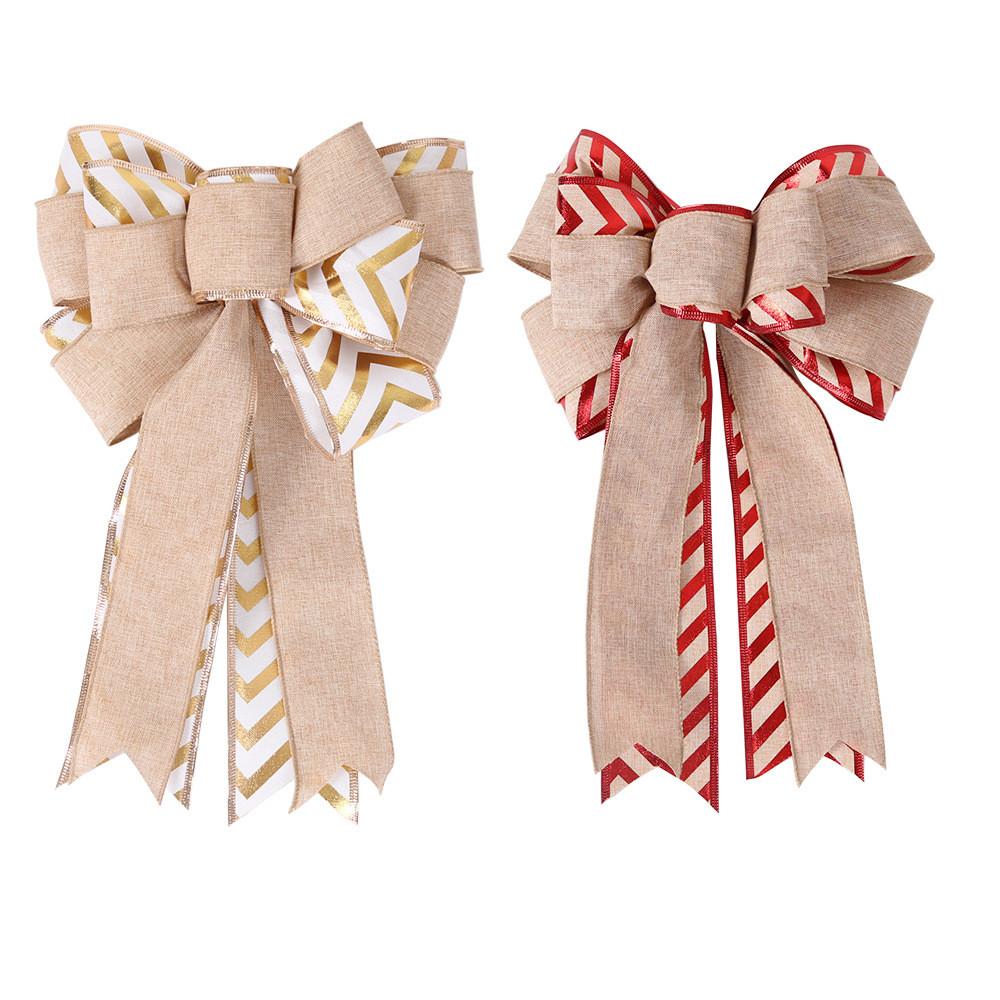 Holiday Exquisite Store Window Decoration Double Layer Bow For Cheer Christmas
