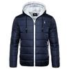 Autumn And Winter Men's Hooded Cotton Coat Solid Color Cotton Coat Jacket Cotton Coat Men