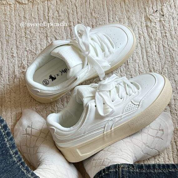 

Женские кроссовки на толстой подошве в стиле ретро Гонконг 2025 - Новые весенние модные белые повседневные спортивные туфли 37