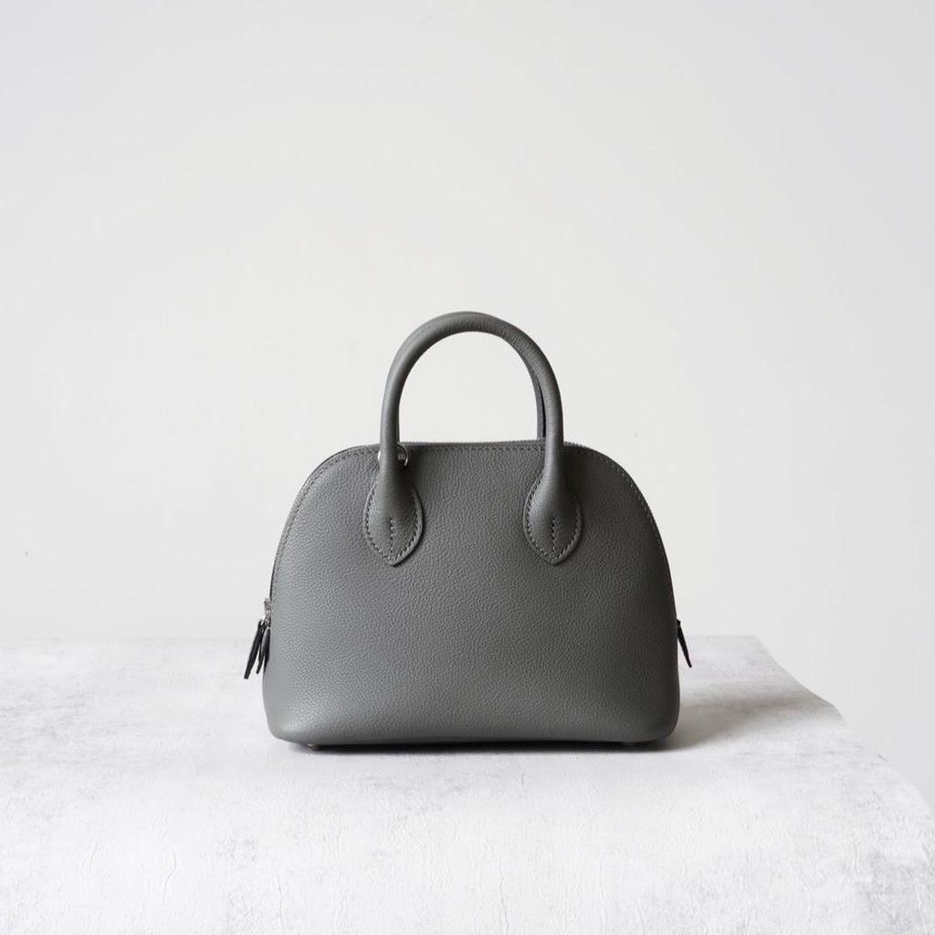 Sac Bandoulière Mini Coquille en Cuir de Vachette Evercolor Importé Polyvalent Sac pour Femme en Cuir de Vachette Première Couche Sac de Bowling