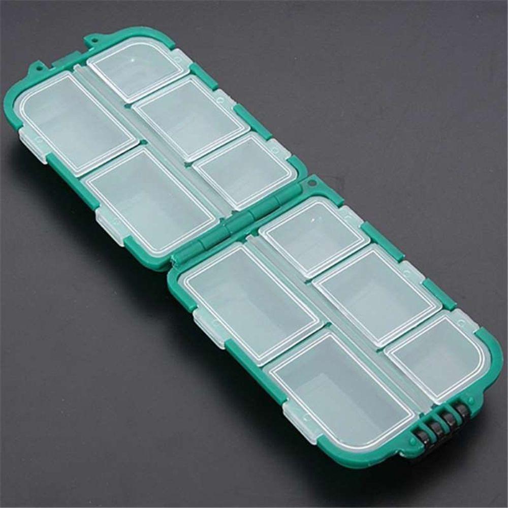Eco-Friendly Plastic Baits Hook Shrimp Lure Case Fishing Tackle Storage 10 Lattices Tool Box