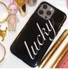 Y2K Lucky French English Lucky Phone Case For iPhone 17 16 15 13 11 Pro Max 7 8 14 PLUS 12 MINI Air XR X XS Max Black Y2K Cover