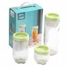 Set of 3 Glass Containers with Lids, 300/600/1000ml