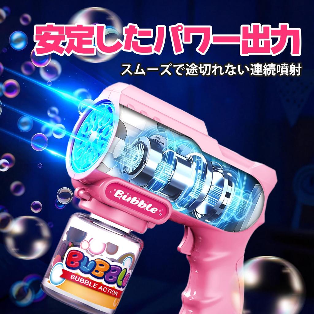 Electric Bubble Gun [Leak-proof, 2-pack] Kids Toy for Outdoor Play, Automatic Continuous Shooting, LED Light, Super-Large Bubble Output, Summer