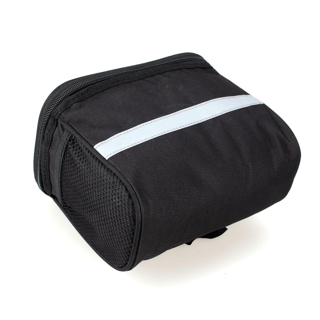 Bike Handlebar Bag Insulated Cooler Front Basket, Waterproof Cycling Pouch with Reflective Strip & Pocket, MTB Bicycle Accessories
