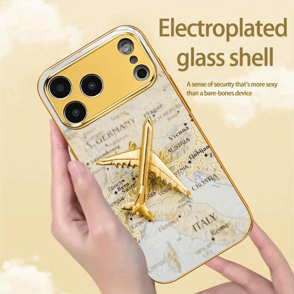 Exquisite Luxurious High-end Phone Case Electroplated Glass PhoneCase for iPhone 17 16 15 14 13 12 11pm Pro Plus Dropresistant
