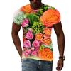 Summer Rose Flower Graphic T Shirts For Men and Women Fashion Casual Personality O-neck Print T-shirt 3D Harajuku Style Tee Top