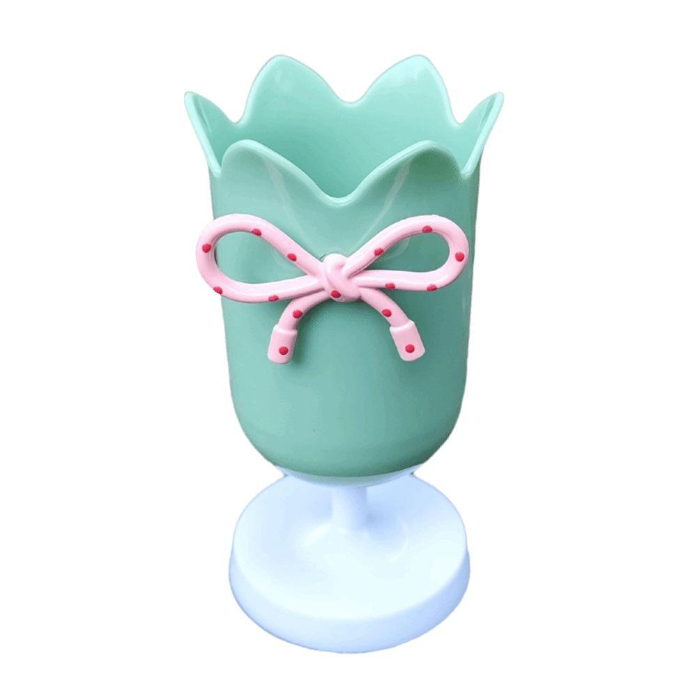 Durable Plastic Desktop Organizer Tulips Shape Storage Bucket Makeup Brush Holder  Desktop