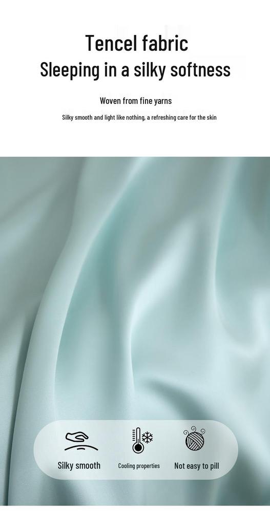 Summer Cooling Tencel Lyocell Ice Silk Bedding Set (4-Piece)