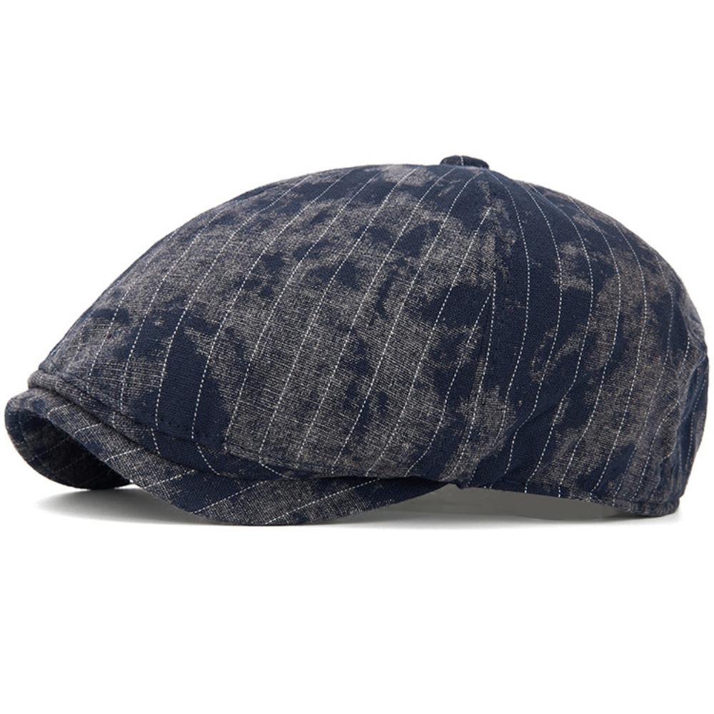 HT5066 Mens Berets Women Artist Painter Striped Beret Hat Male Female Ivy Flat Cap Spring Summer Adjustable Octagonal Beret Caps