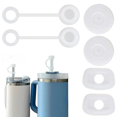 1Set Silikon Su Bardağı Aksesuarları Pipet Kapağı Kapağı Bardak Kapağı Sızdırmazlık Aksesuarları Kamp Aksesuarları Şişe Tutucu Kayış