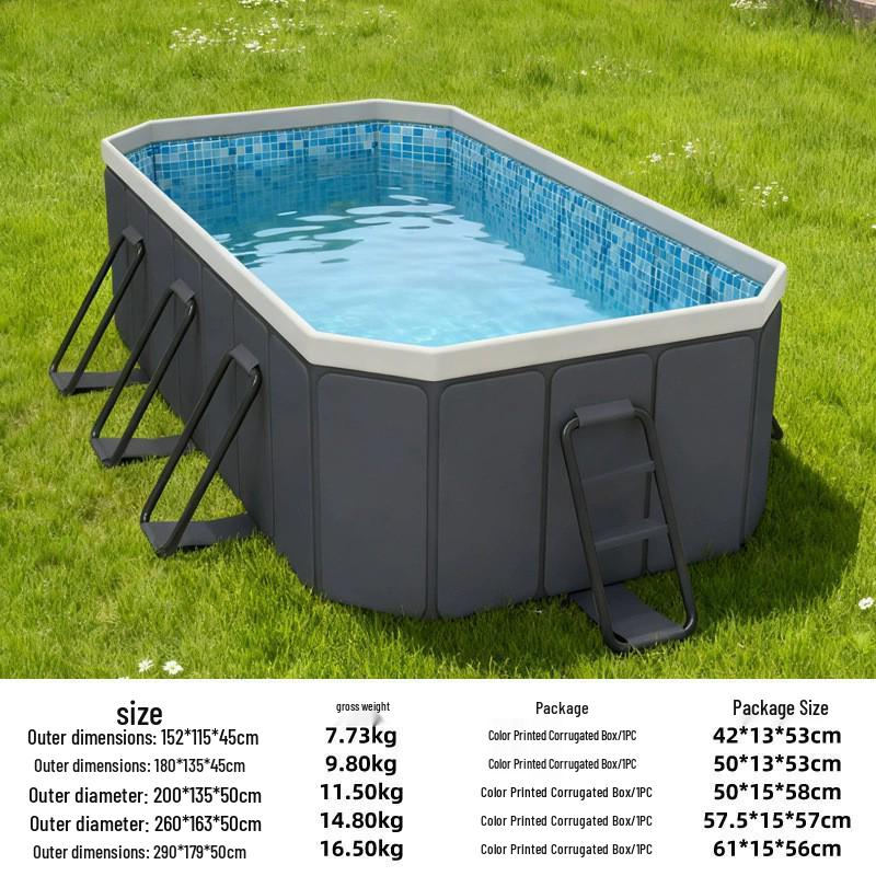 Inflatable Children's Swimming Pool with Slide - No Inflation Needed, Thickened Foldable Design for Home and Outdoor Use