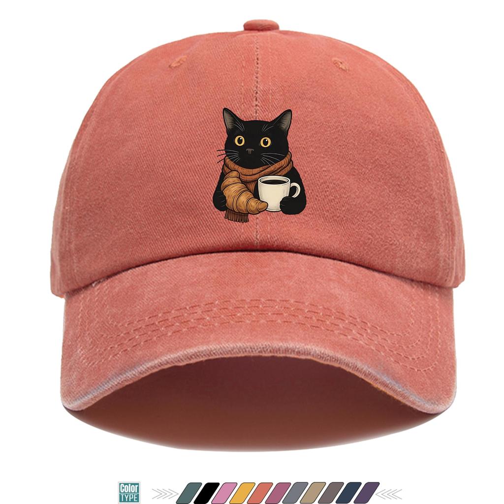 pc Worker Cat Pattern Printed Baseball Cap Vintage Illustration Style Design Trucker Hat Comfortable and Breathable Stylish