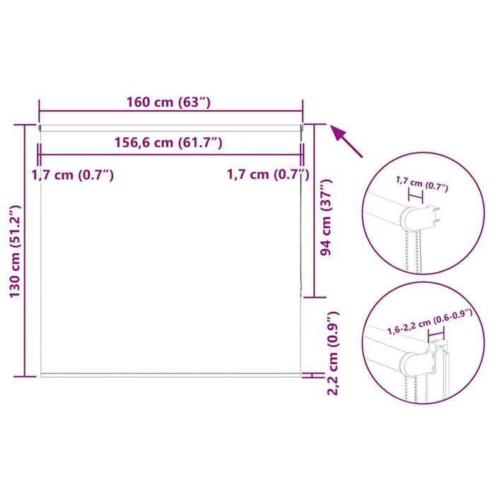 VidaXL Blackout Roller Blind Fabric Width 156.6 Cm Polyester, Day and Night Blind, Kitchen Blind, Blind 4011894