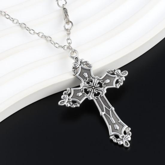 Gothic Retro Necklace Alloy Vintage Pendant Necklace Engraved Floral Necklace Unisex Jewelry for Men Women Party Gatherings