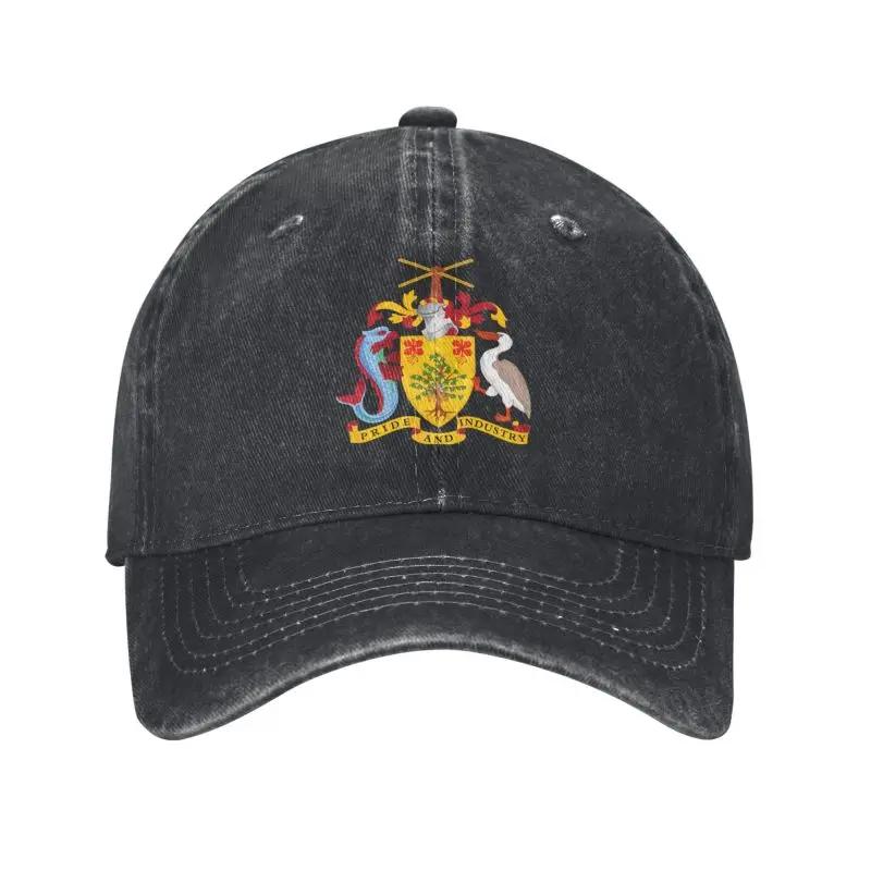 Custom Fashion Unisex Cotton Coat Of Arms Of Barbados Baseball Cap Adult Adjustable Dad Hat for Unisex Women Outdoor