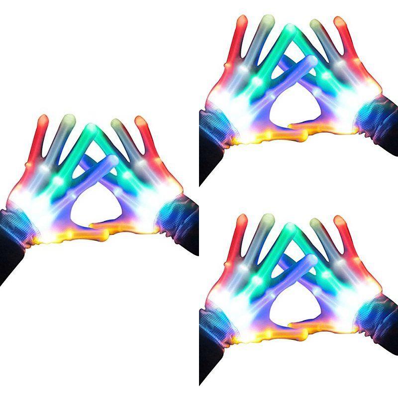 Quality Led Gloves With Luminous Core And Versatile Color Modes For Parties**