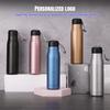 550ML Thermos Cup Vacuum Flasks with Rope Stainless Steel Outdoor Travel Portable Thermal Water Bottles Customizable