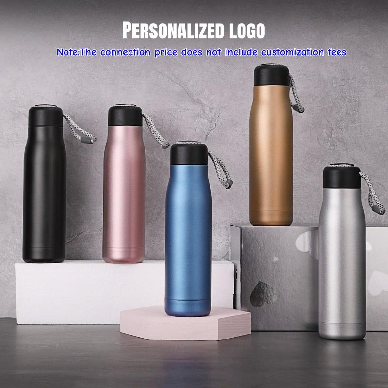 550ML Thermos Cup Vacuum Flasks with Rope Stainless Steel Outdoor Travel Portable Thermal Water Bottles Customizable