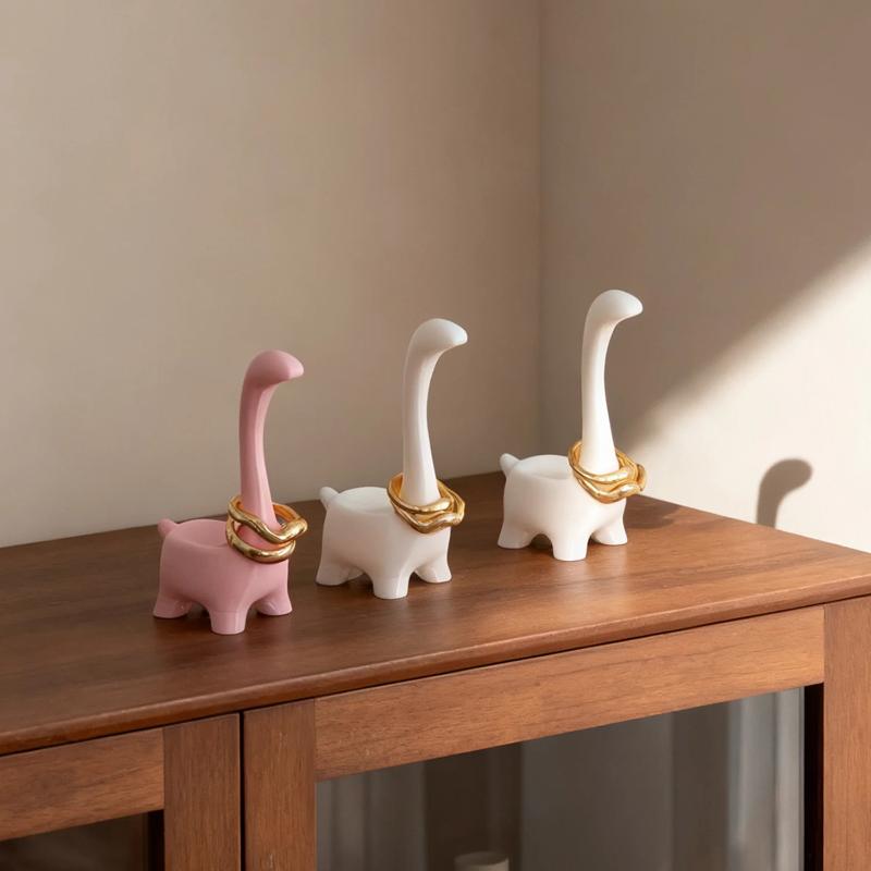 2026 Creative Cartoon Dinosaur Ring Holder Pink Multi Functional Durable Jewelry Packaging Display Ring Stand Tools Accessories