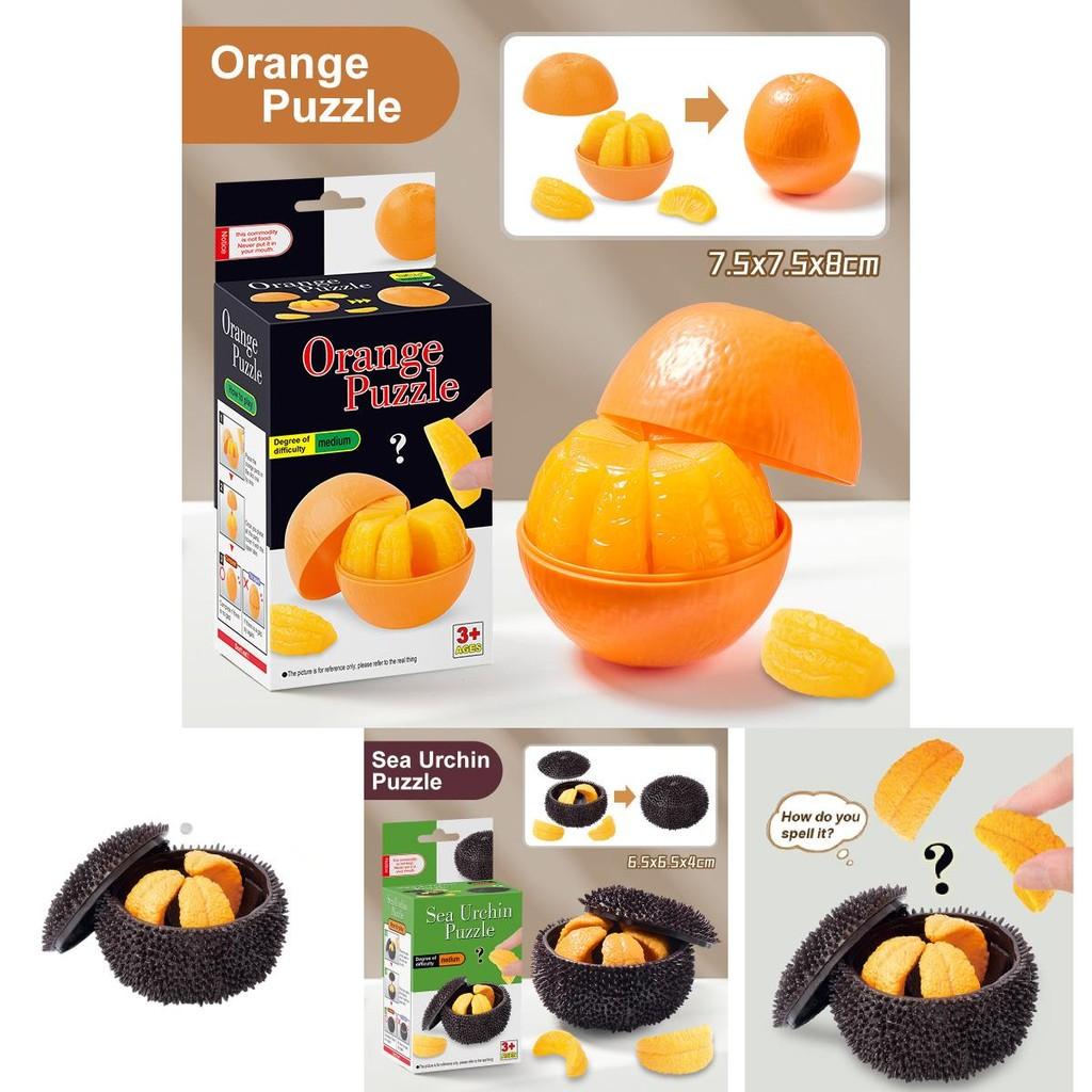 Engaging 3d Puzzle Toy Set Featuring Vibrant Orange Sea Urchin And Garlic For Kids Ages 8 To 12