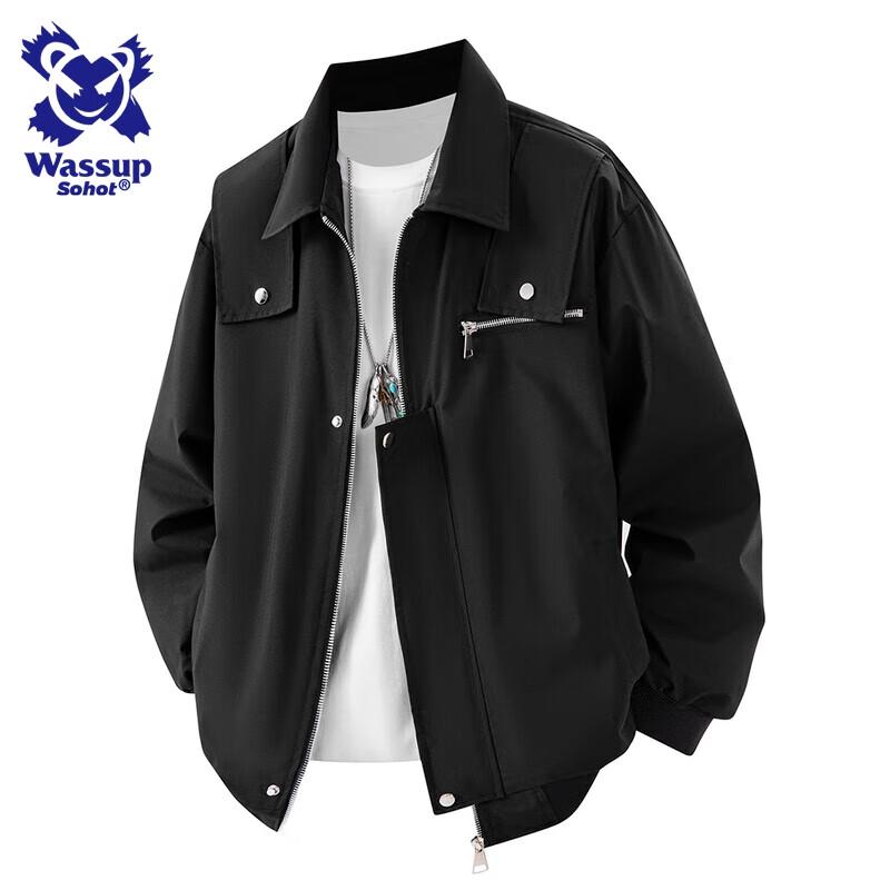 

Wassup Sohot Men s American High Street Lapel Jacket L