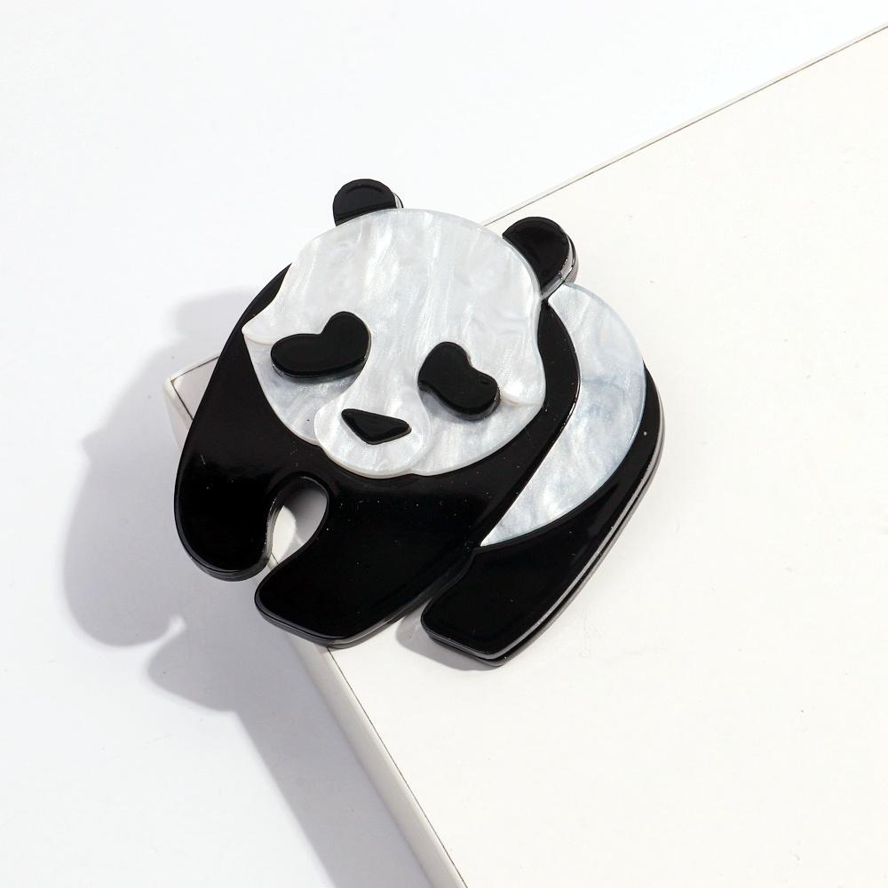 Trendy Lovely Big Panda Acrylic Brooch Pins for Women Minimalist Cute Animals Large Brooch Badges Bag Decorations Gifts