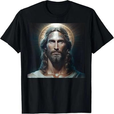 Jesus Christus Porträt Religiöses Christliches T-Shirt