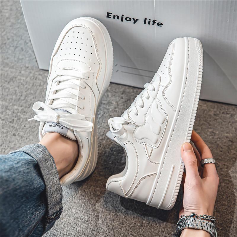 

Men s shoes spring new breathable shoes male students trend versatile white shoes platform sports casual board shoes trendy shoes 39