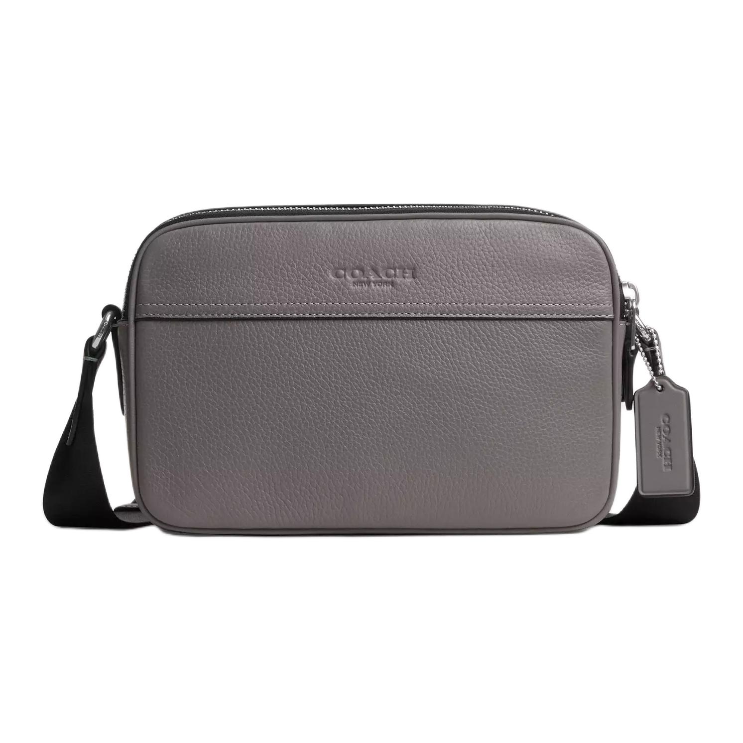 

Coach Graham 23 Metal Logo Double Zipper Crossbody Bag Men crossbody bag Graphite CR771-SVGP Basic Set (Bag+Dust Bag)