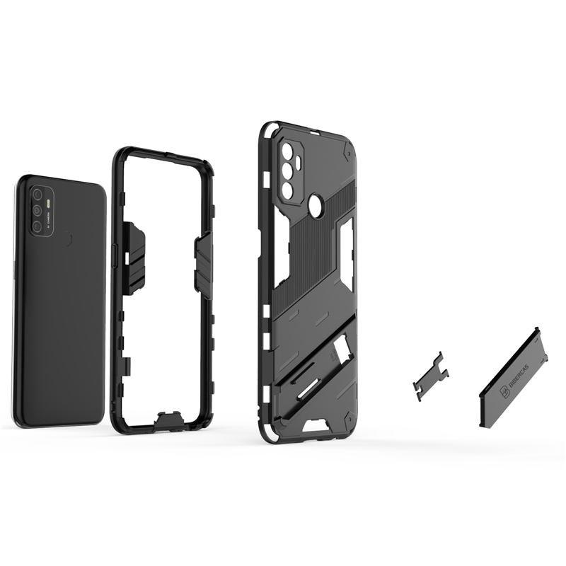 DOINK Cover Per Oppo A53 / A53S – Custodia Rigida Antiurto PC+TPU Con Supporto Regolabile – Colore Grigio - 5